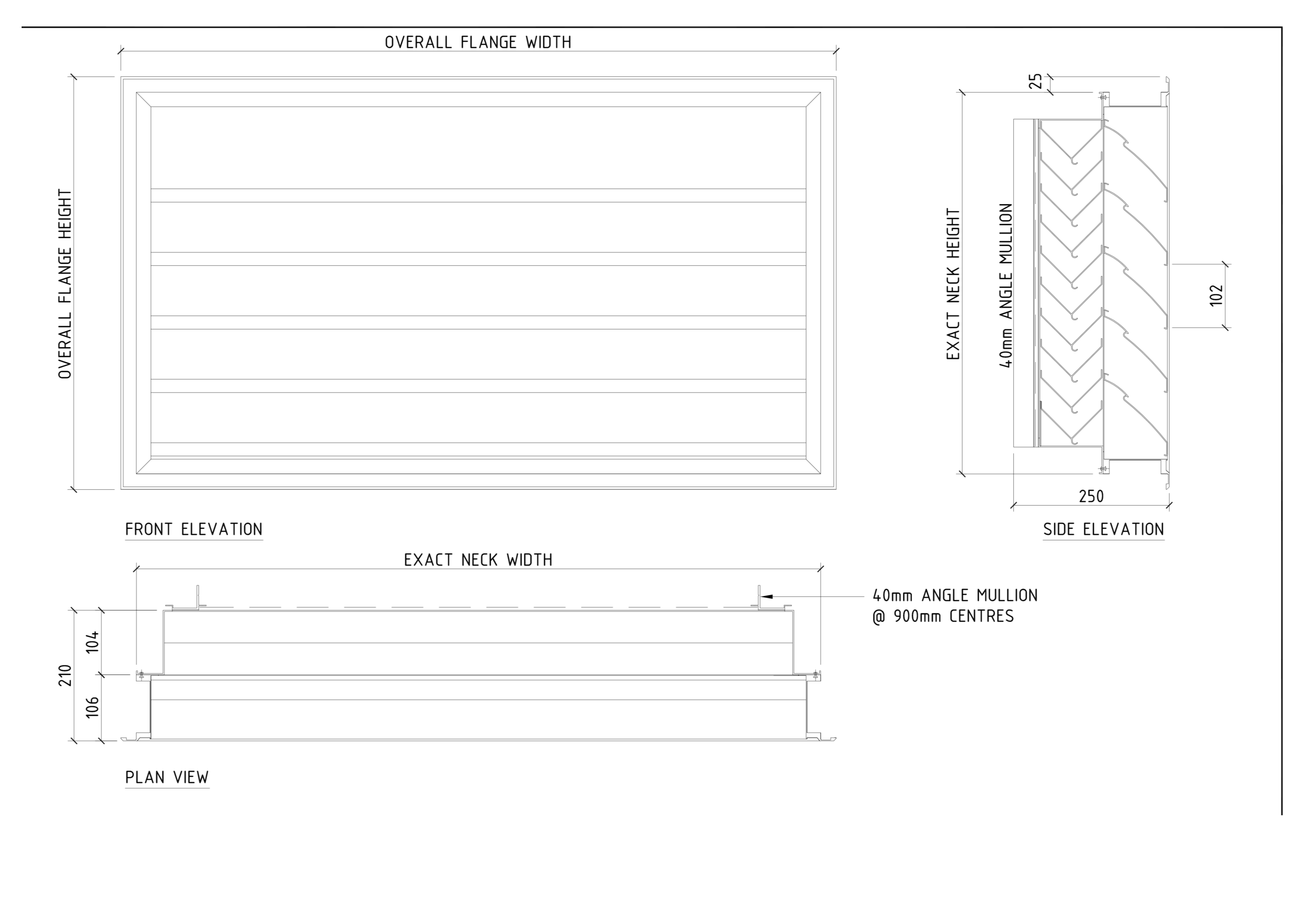 Price Holyoake OHL100WT – Weather Trap Louver