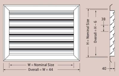 Price Holyoake Outside Horizontal Louvers (Louvre) - OHL-34